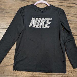 Black Long Sleeve Nike Dri-Fit Shirt, Youth Large